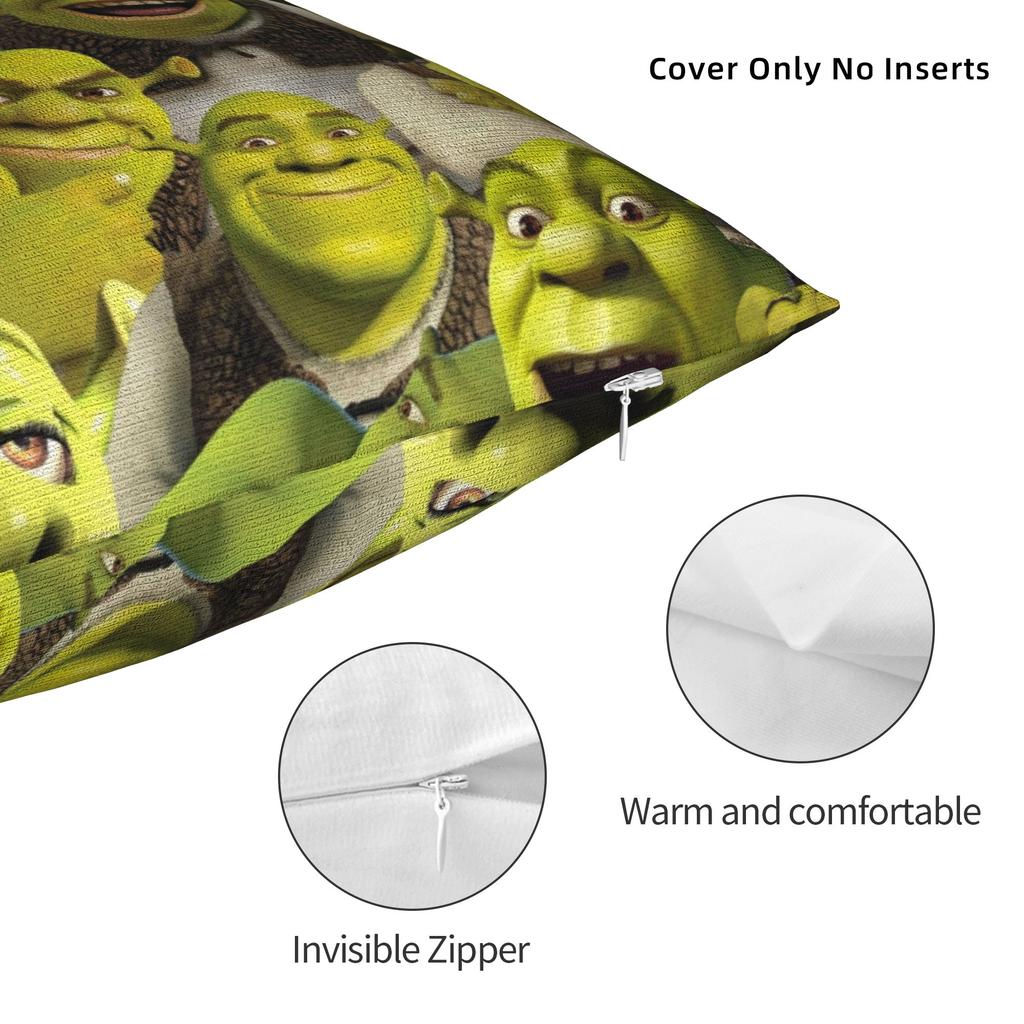 Shreks Meme Funny Pillowcase Polyester Cushion Cover Decoration Pillow Case Cover Home Zippered 18'