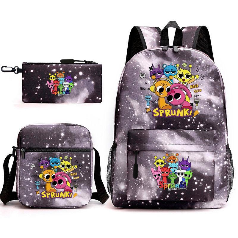 Boys Backpack Rhythm Box Treasure Children's School Bag Anime Satchel Pencil Bag Oxford Cloth Elementary School Student D