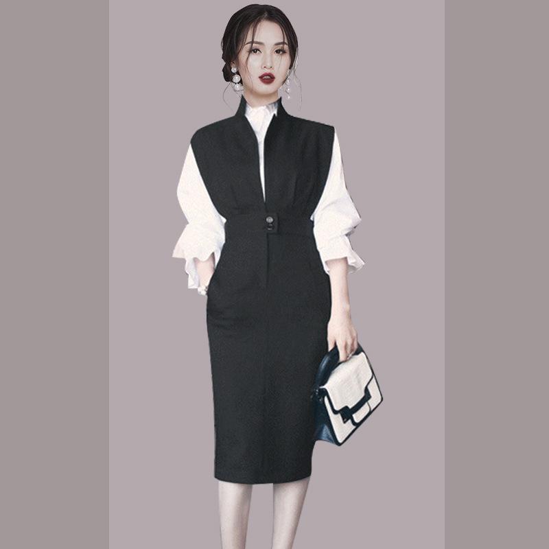 2023 Versatile High-Waisted Professional OL Shirt Set - Slimming Two-Piece