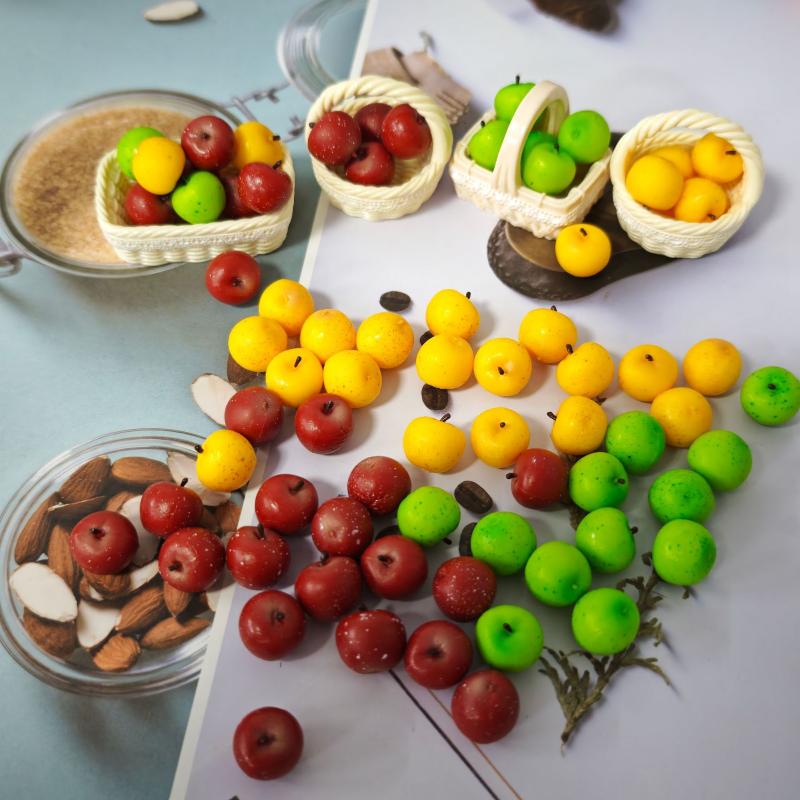 5/10Pcs Mini Simulated Little Apple Doll Accessories Toys 1/12 Dollhouse Miniature Food Play Scene Decoration