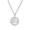Stainless Steel Tree of Life Pendant Necklace for Women Hollow Life Tree Necklace With AAA Zircon Border,  Adjustable Chain Jewelry Gift