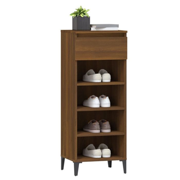 VidaXL Shoe Rack Brown Oak 40x36x105 Cm Engineered Wood 819787