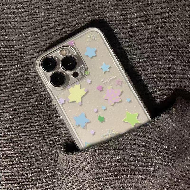 Colorful Hong Kong Style Wind Stars iPhone Case for iPhone 13/14 Pro, 15, 16, 17, and 17 Pro Max