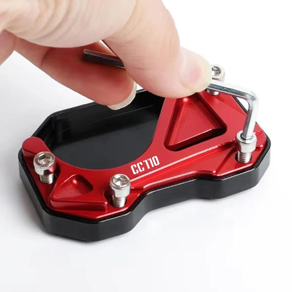 MAORANG für Honda Cross Cub CC110 2020-2024 Aluminium Seitenständerverbreiterung Ständerplatte Pad Motorradzubehör (Titanfarbe)