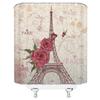 Eiffel Tower Paris Scenery Shower Curtain Vintage Scenery Cherry Blossom Butterfly Polyester Fabric Bath Curtains Bathroom Decor