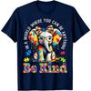 Animal Colored Ears Elephant Print Men's T-Shirts Summer Fashion Street Outdoor Casual T-shirt Tops for Men's and Women's Tees Top