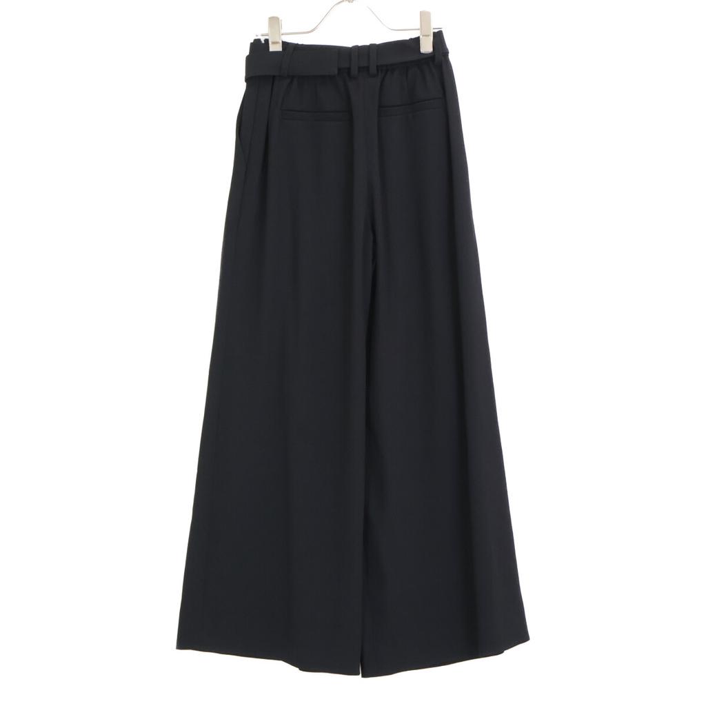 theory luxe 24Stainless Steel 03-4106419 Black Belted Wide Flare Pants Bottoms S34 blackUsed