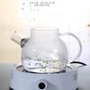Jarra de Vidrio de Borosilicato Alta para Agua Fría Resistente al Calor 1000ml/1800ml Gran Capacidad Jarra para Té de Frutas con Tapa de Bambú Tetera Transparente