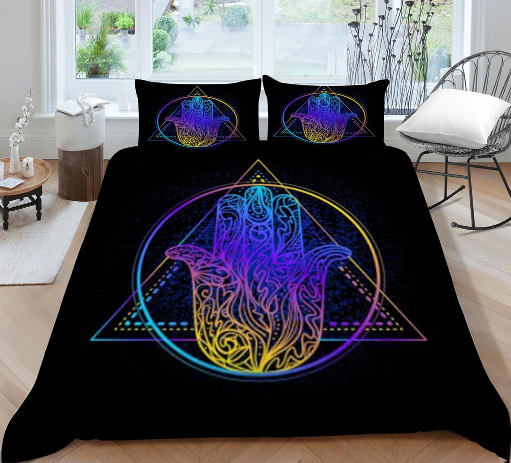 Bohemia Bettbezug-Set Queen-Size-Bettwäsche Heimtextilien 3D-Druck Mode Bettbezug Frau Bettwäschebezug