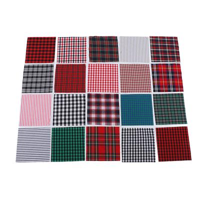 20 db Kockás Szövet 25x25cm Gazdag Élénk Színek Klasszikus Minta Puha Légáteresztő Színálló Tartós