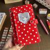 Retro Red Heart Polka Dot A6 Loose Leaf Notebook – Stylish Portable Journal Diary for Students, High Appearance Travel Noteboo