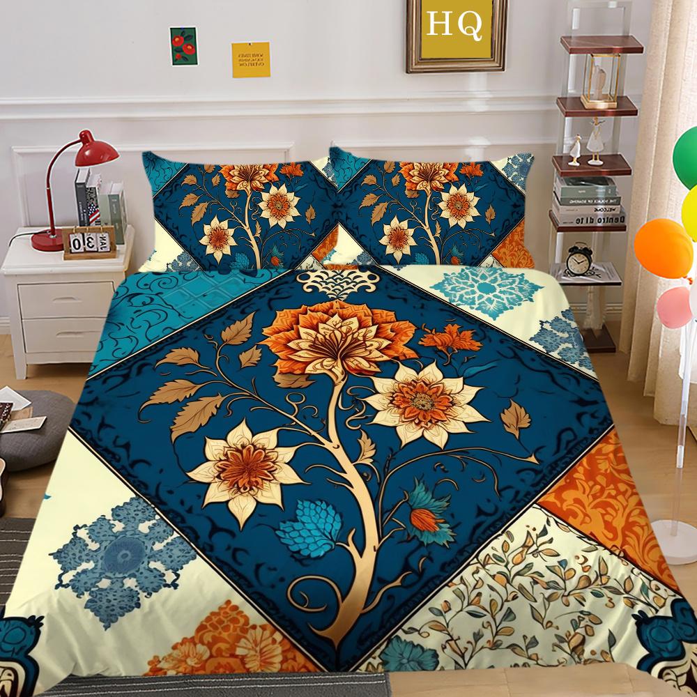 Set Copripiumino 3D Stampa Floreale Donna Tessili per la Casa Poliestere Dimensioni Queen Set Copripiumino per Letto