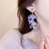Sweet Flower Earrings Organza Yarn Mesh Earrings New Long Tassel Earrings  Women