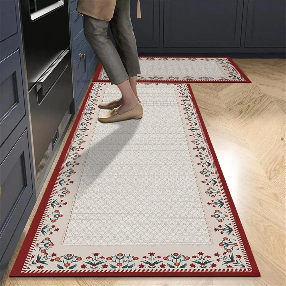 1/2pcs Kitchen Floor Mat, Anti-Slip And Easy To Maintain, Home Decoration, Entrance Porch Carpet, Living Room Floor Mat