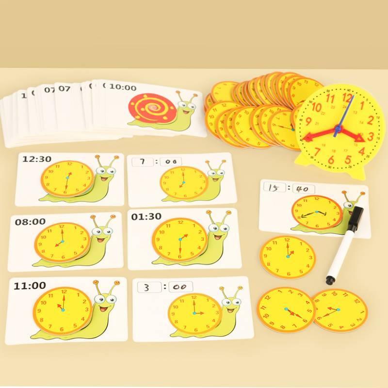Snail Children Clock Set Educational Cartoon Tool Time Digital Model Gift Toy