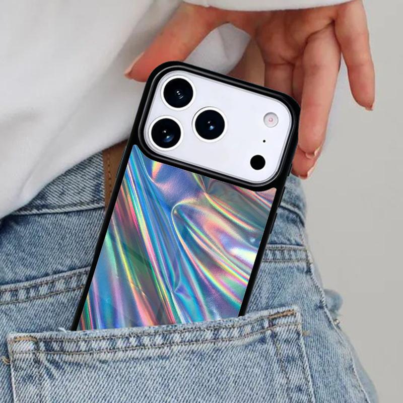 Holographic Iridescent Phone Case for iPhone 16e 15 14 13 12 17 Pro Max Plus Air 17pro Cover Coque