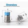12MM Illuminated Metal Button Switch, Self-Locking & Resetting Electronic Control Switch