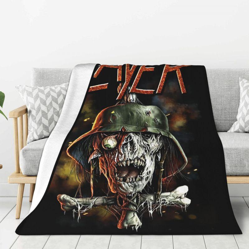 Custom Slayers Heavy Metal Rock Band Blanket Warm Fleece Soft Flannel Throw Blankets for Bed Sofa Home Spring
