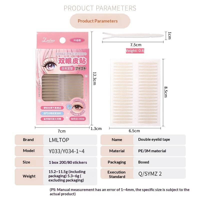 Invisible Double Eyelid Shaping Strips 80/200Pcs Natural Lifting Breathable for Sensitive Skin Office Daily Makeup