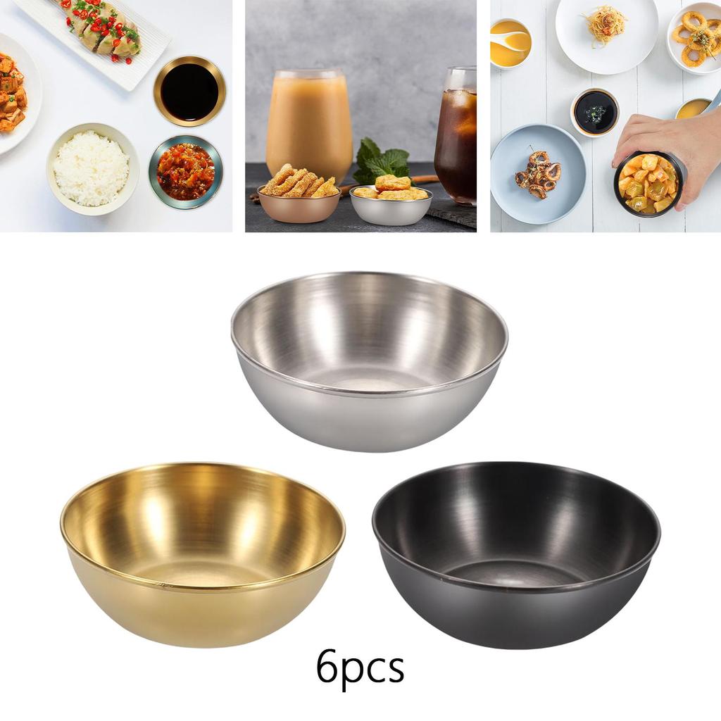 6 Piece Dipping Sauce Cups Set Bowl Portable Condiment Container for Kitchen Restaurant