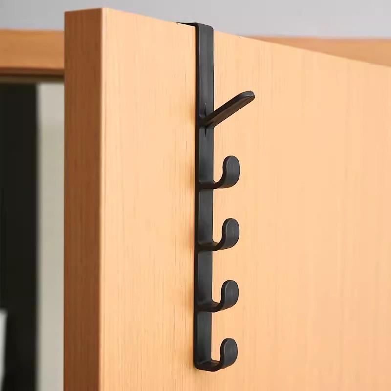 5Pcs Plastic Behind The Door Hooks - Coat Hanger Hanging Rack, Multi-Use Storage Organizer for Cabinet Desk Shelves Home Gadgets