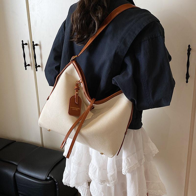 Solid Color Women Casual Crossbody Bag Pu Fabric Stylish Stitching Everyday Wear