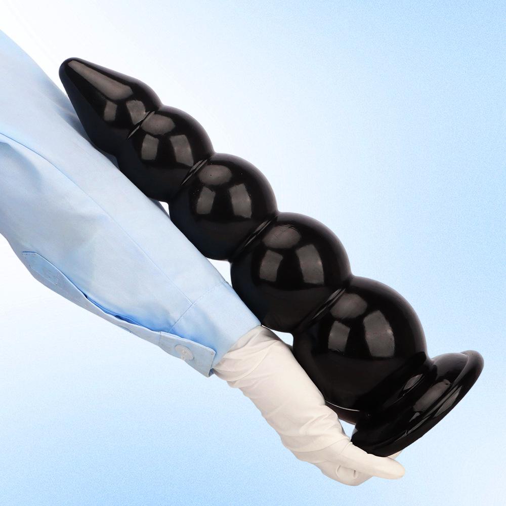 Black PVC Extra Large Anal Plug with Suction Cup Big Thick Fisting Dildo Anal Expander Masturbator Sex Toy