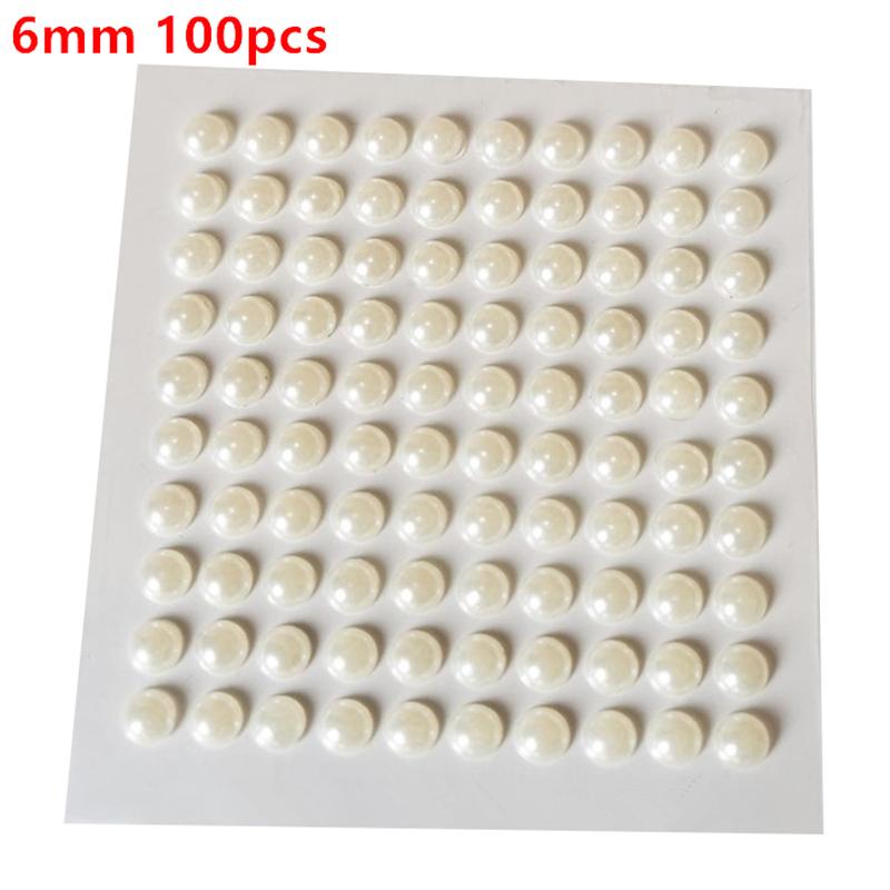 1 Sheet Plastic Semi-Circular Pearl Decoration Stickers For Diy Face Beauty Makeup Nail Art Cell Phone Hair Accessories