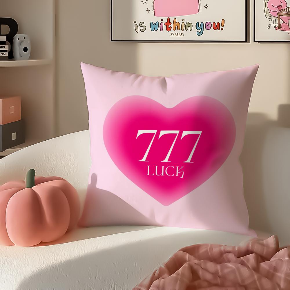 Lucky Gift Item Angel Numbers Cushion Cover Pillowcase Short Plush Invisible zipper Room Sofa Cushion Cover