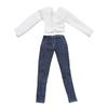 30CM Doll Clothes Suit Fashion Tops Sweater High Waisted Jean Pants Vest Skirt Set For 1/6Bjd Dolls Accessories Kids Toys