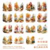 30Pcsbag Transparent Stickers Bag Twilight Forest Series Art Landscape Scrapbook Junk Journal Diary Decorative Collages