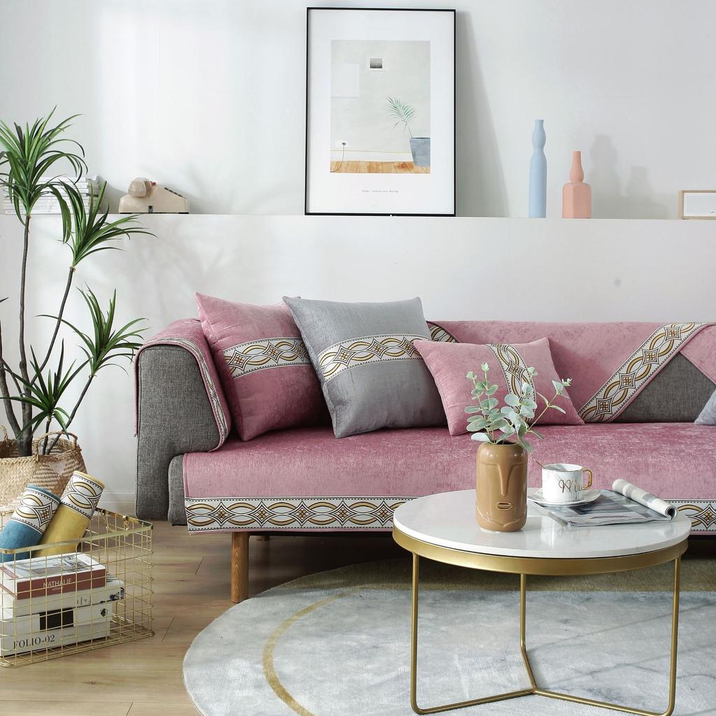New Chinese Style Chenille Sofa Covers All-season Living Room Universal Sofa Cushion Anti-slip Couch Cover Backrest Towel Decor