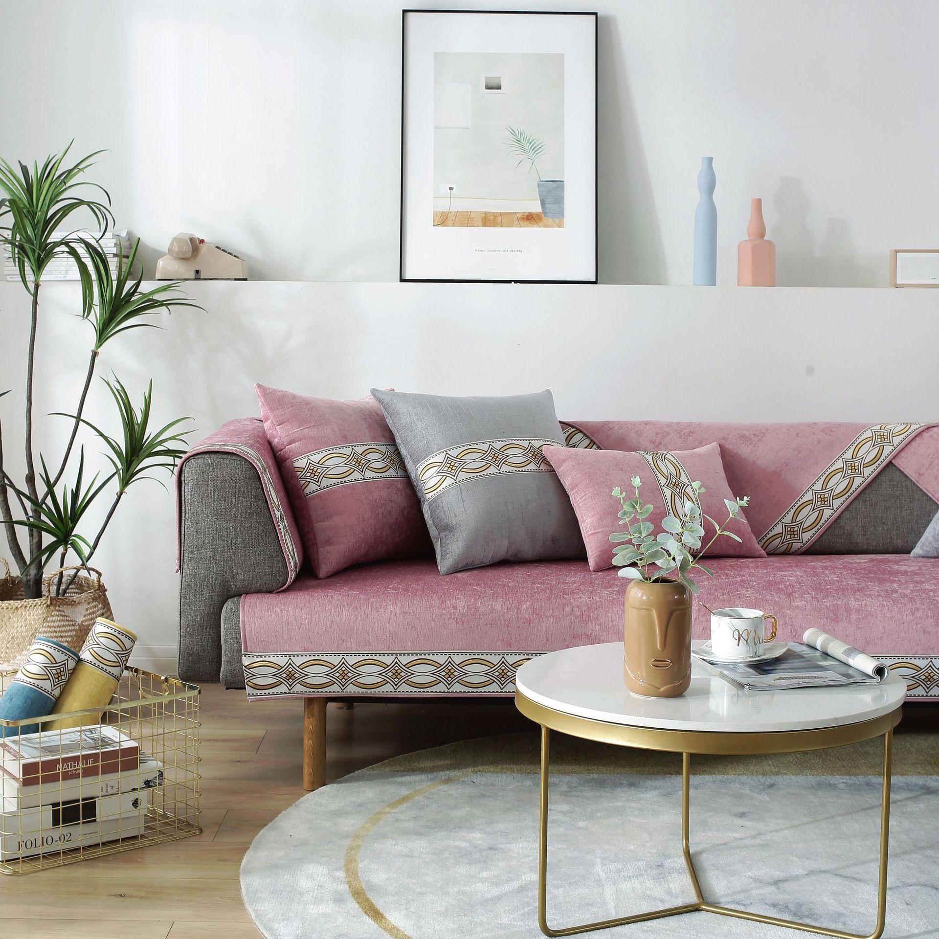 

Новые чехлы для диванов из синели в китайском стиле, всесезонные универсальные диванные подушки для гостиной, противоскользящие чехлы для диванов, декор для полотенец на спинку 70x70cm 1pcs