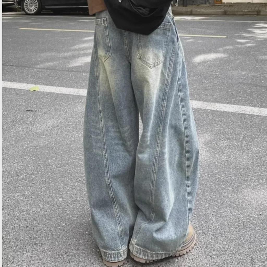 2024 Chlapecké džínové džíny s širokými nohavicemi rovného střihu - Trendy ležérní šavlové kalhoty na jaro a podzim