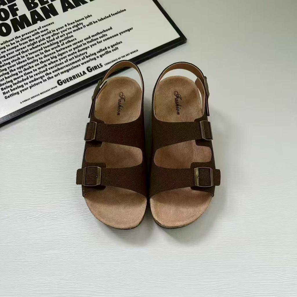 Women's Retro Cowhide Birkenstock Sandals: 2025 Summer Non-slip, Wear-resistant Beach Slippers