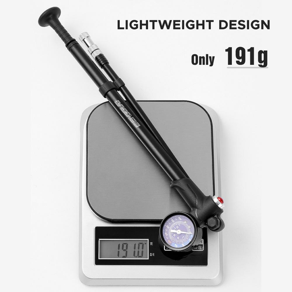 

High Pressure Bike Pump 400PSI Tire Inflator Air Pump with Pressure Gauge for Fork and Rear Suspension чёрный