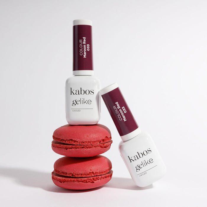 Nail Polish - Kabos Gelike 033 - Maroon Red - 8 Ml - UV LED Hybrid - Gentle for Sensitive Skin