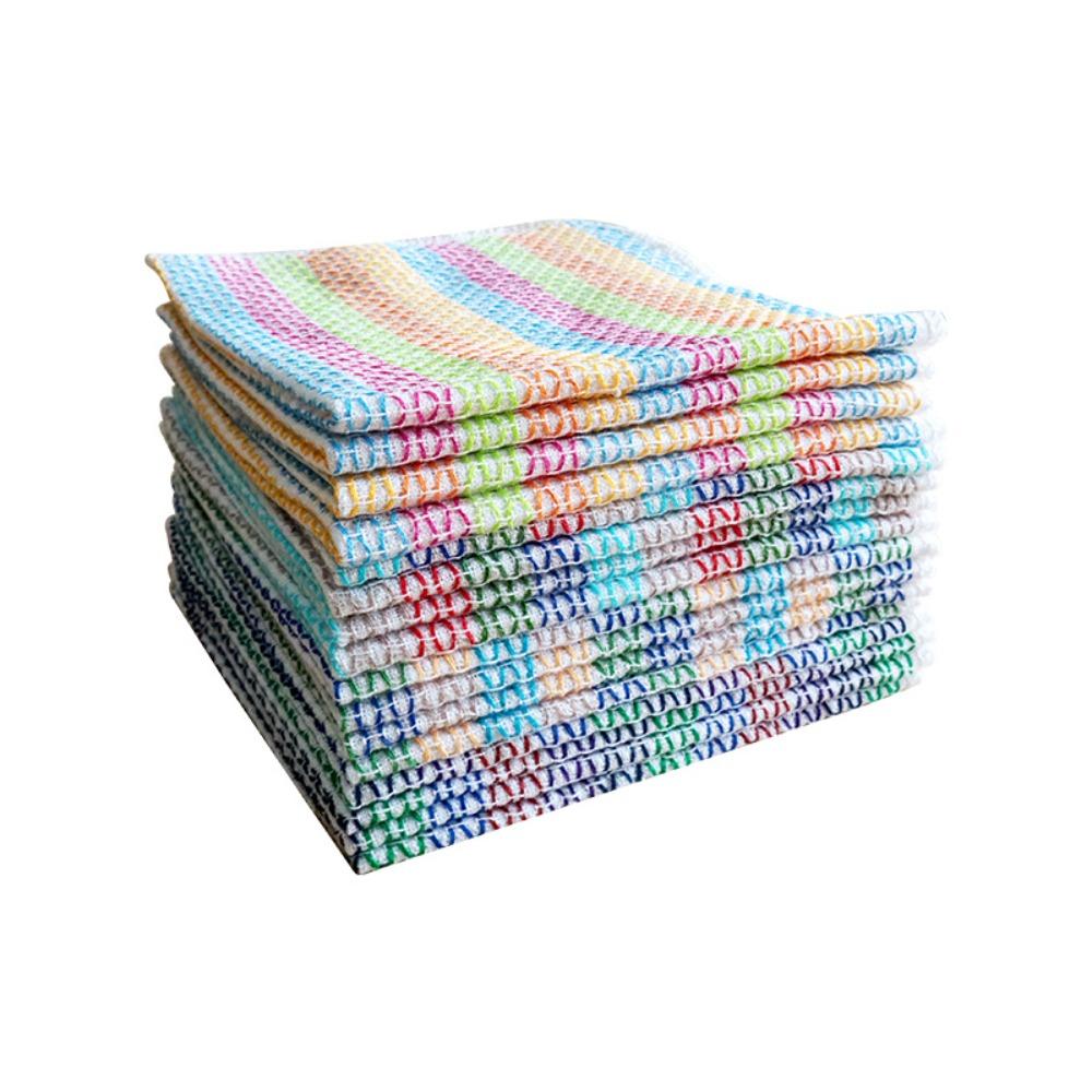 4PCS Soft Kitchen Towels Striped Pattern Scouring Pads Multifunctional Kitchen Rag  Kitchen Cleaning