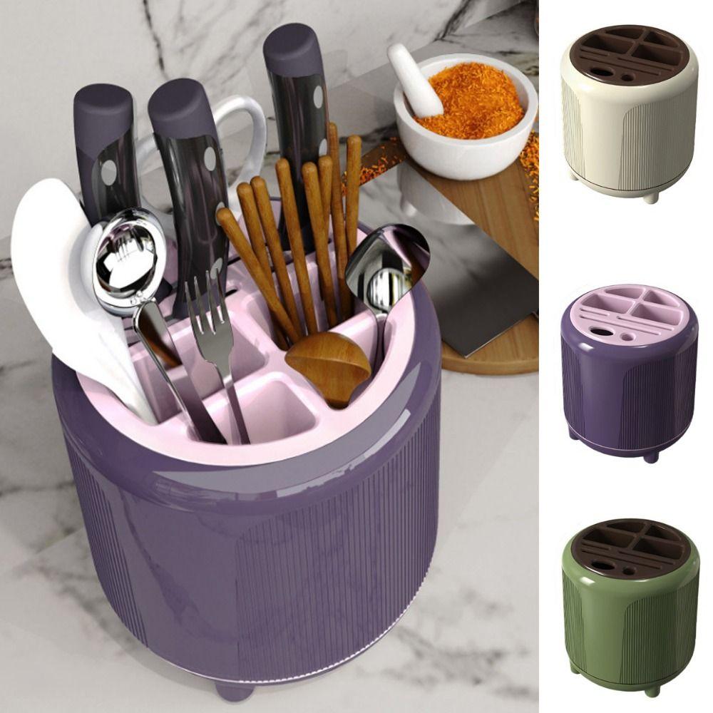 Divided Chopstick Storage Box No-Tip Cutlery Organizer Cutter Storage Rack  for Kitchen