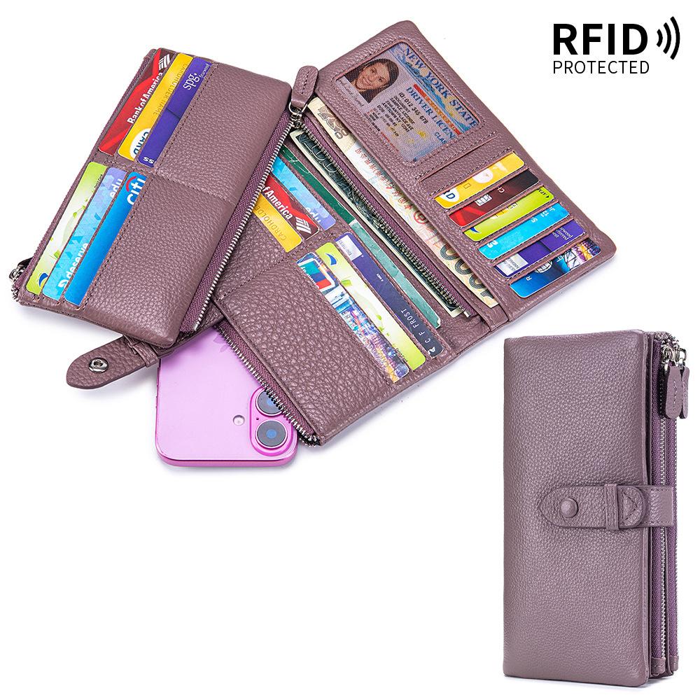 Long Clutch Bag, Soft Leather, Multi-function Wallet, Large-capacity Mobile Phone Bag, Multi-card Position, Removable Card Bag.