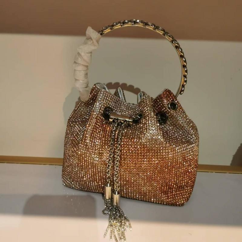 2026 Womens Crystal-Embellished Crossbody Bag Fringe Detail Small Square Shoulder No Top Handle