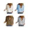 Women Shirt Lapel Long Sleeve Buttons Placket Shirt Tops Pure Color Loose Fit Breathable Moisture-Wicking Office Shirt