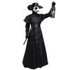 Mittelalterliches Steampunk-Pestdoktor-Kostüm für Erwachsene Paare Halloween Cosplay Outfit Schwarz S-5XL