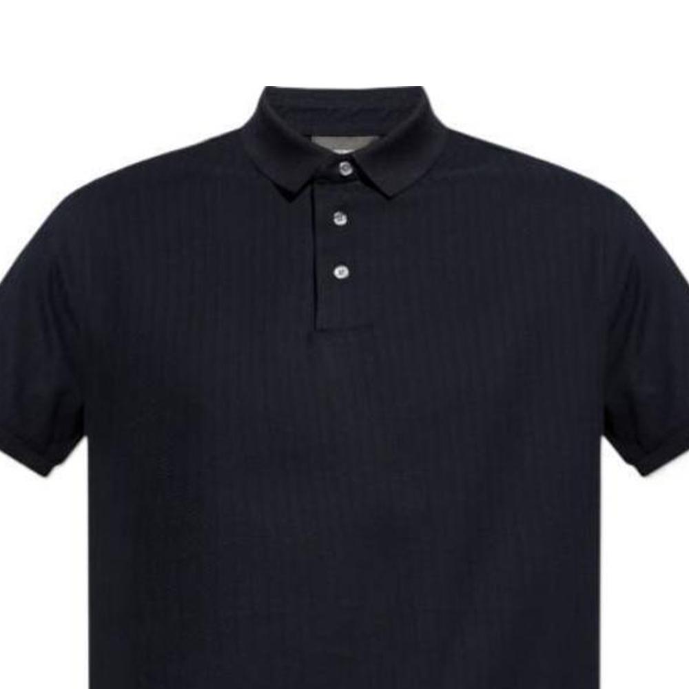 Emporio Armani Solid Color Polo Collar Short Sleeve Polo Shirt Men Tops Black 3D1FM2-1JGYZ-F996