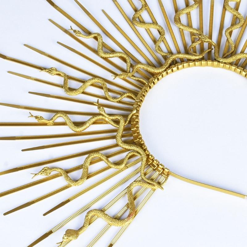 Punk Snake Headband Artistic Spiked Hair Hoop Gothic Rock Headwear for Cosplay Unisex Rock Spiked Headwear Accessory