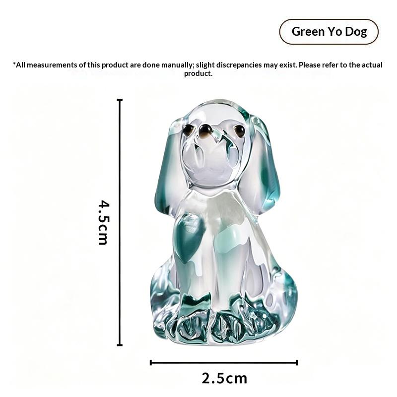 Beauty Glass Art Hand Blown Mini Glass Dog Figurine Handmade Animal Ornament Cute Collectible Pet Statue For Home Decor Gifts