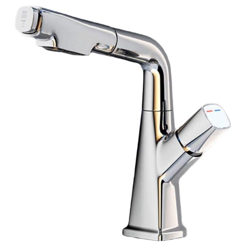 TLXT Wall-Mounted Pull-Out Bathroom Faucet