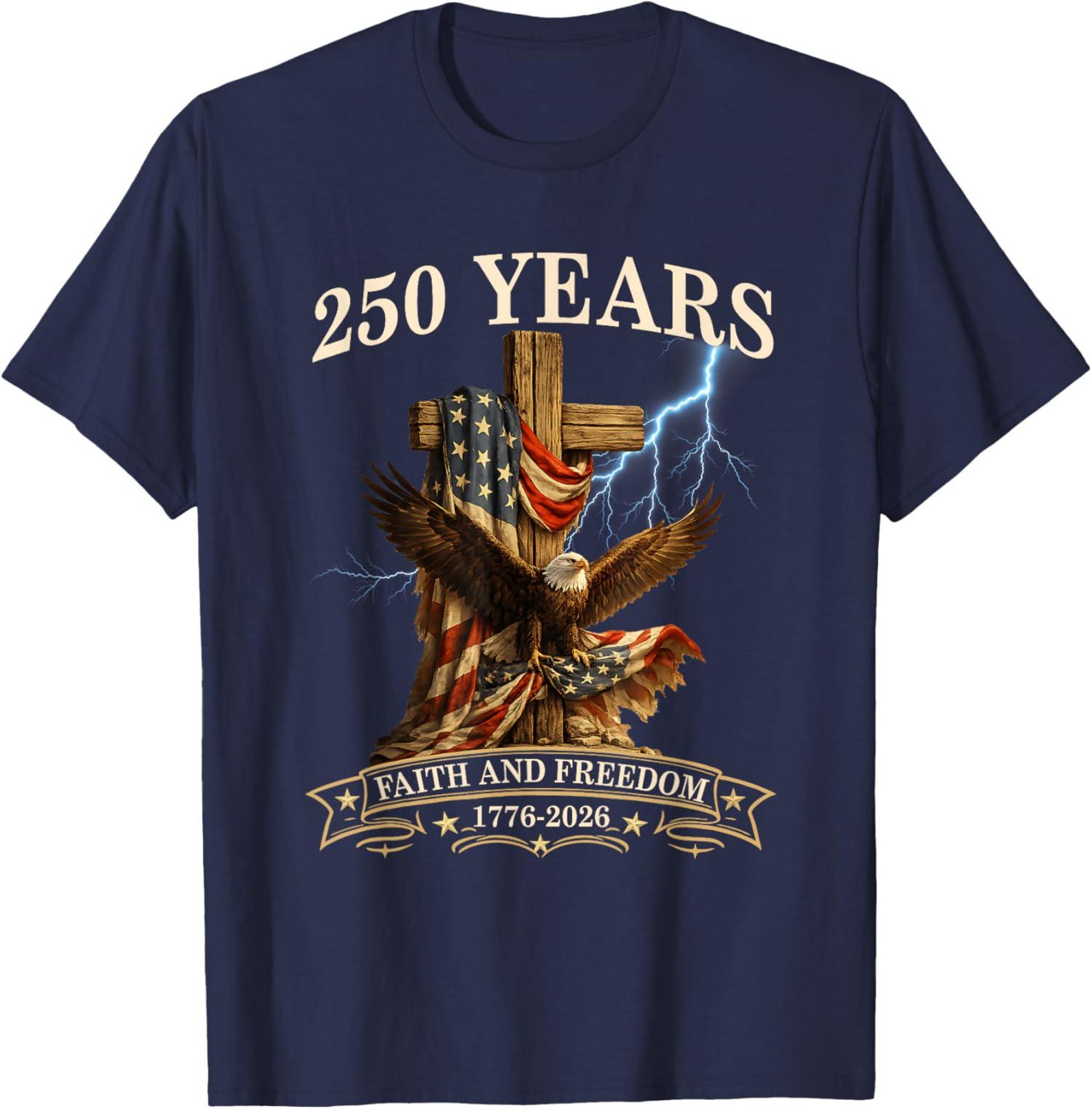 Christian American Pride Shirt, Faith Freedom Tee, Patriotic Eagle Graphic S