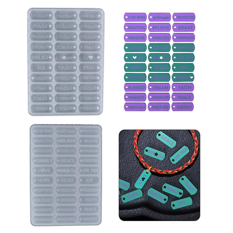 Inspirativní anglický přívěsek Náramek Šperky Silikonová forma Klíčenka Ozdoby pro DIY Křišťálová Epoxidová Odlévací forma