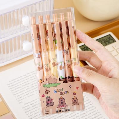 1 lot de 6 stylos gel à motif d'animaux Kabipbala mignons pour filles et garçons, fournitures scolaires, papeterie, stylos amusants Kawaii